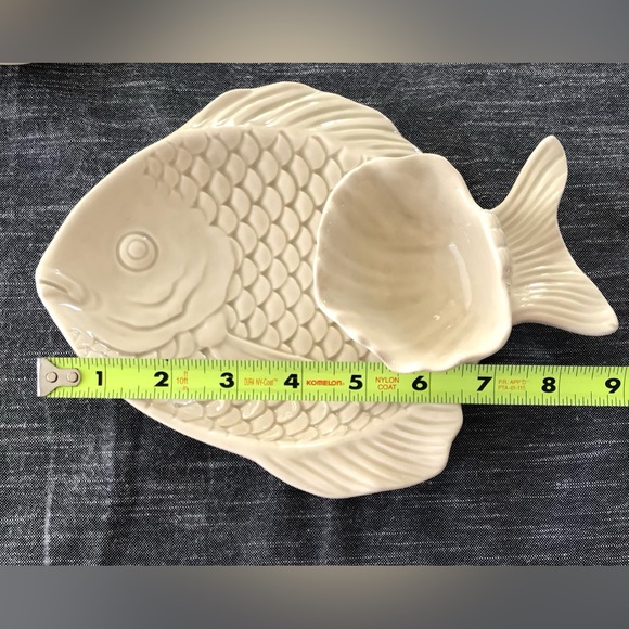 4 Fitz and Floyd Fish Individual Shrimp/Seafood Cocktail With Dip Plates - Picture 16 of 16